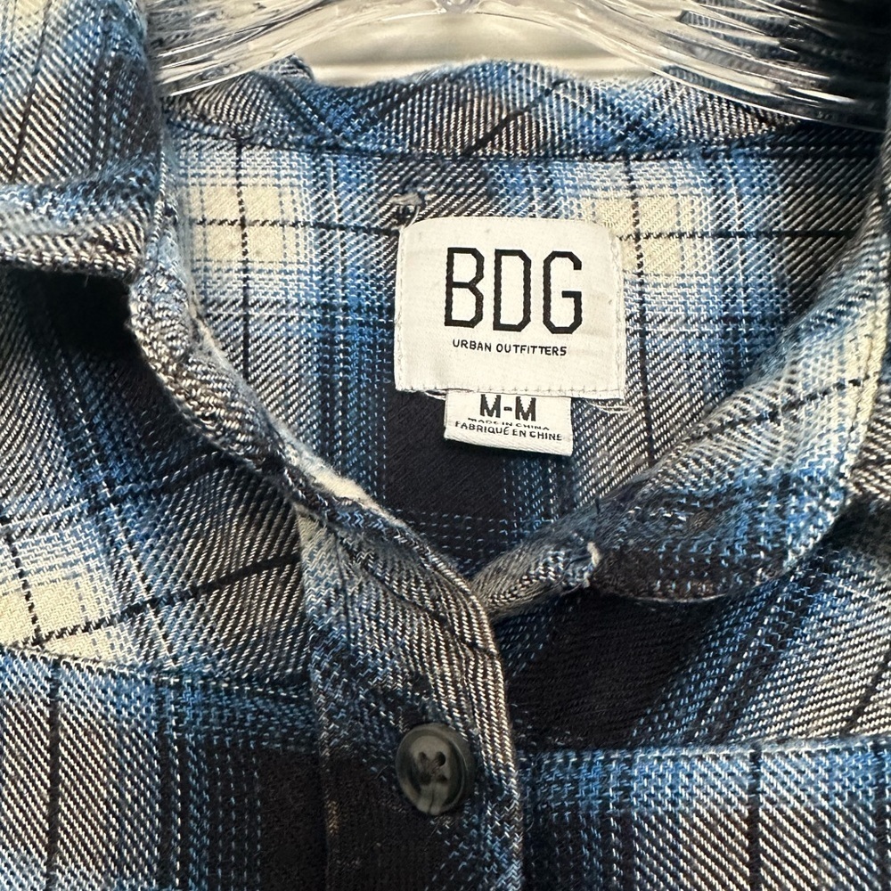 Urban Outfitters BDG Oversized Navy and White Plaid Shirt - Size M - Soft & Cozy - Picture 5 of 7